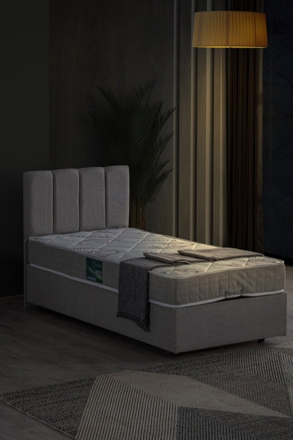 Setay Mobilya Defne Tek Kişilik Baza Başlık Seti Açık Gri - 2