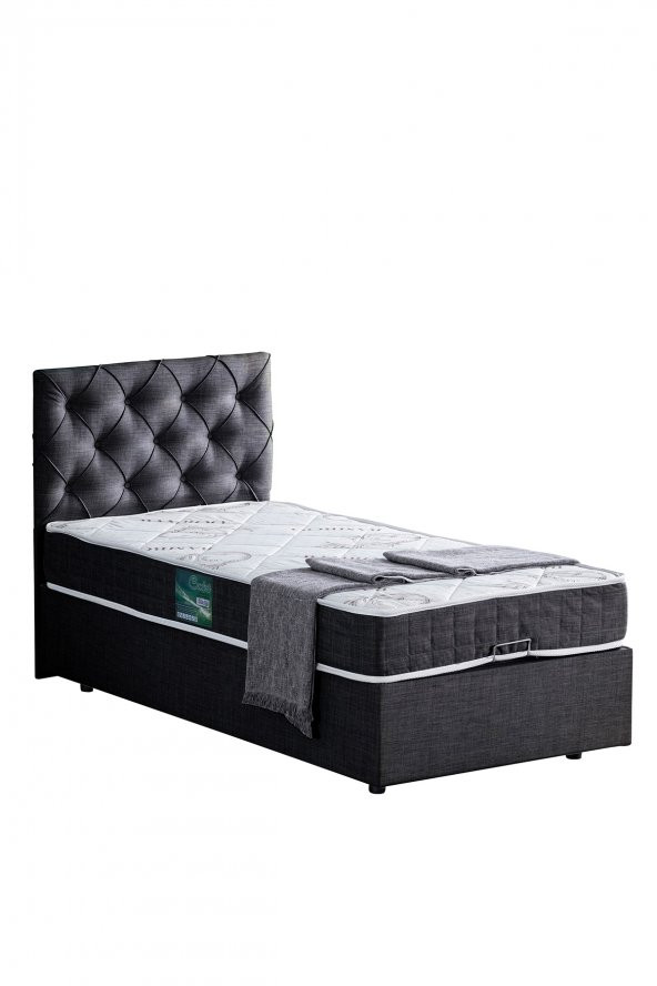 Setay Eylül İkili Set, Tek Kişilik Baza Başlık Seti - Antrasit - 2