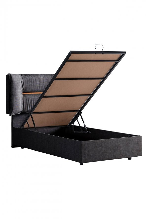 Setay Lizbon Tek Kişilik Baza Başlık Comfort Yatak Seti, Antrasit - 3