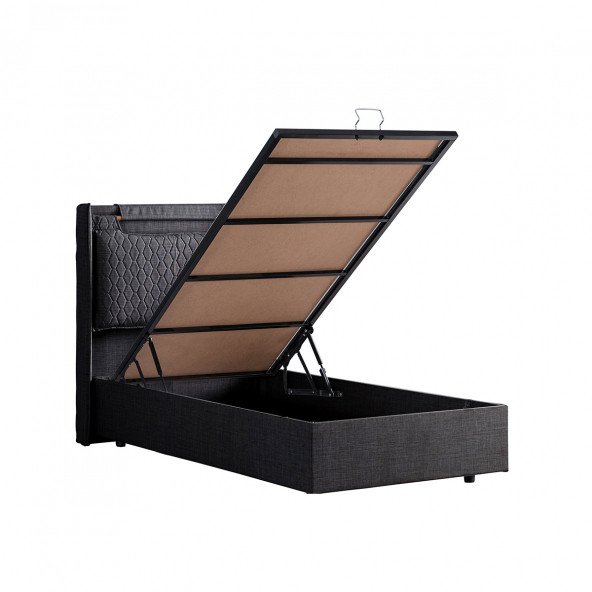 Setay Zagreb Tek Kişilik Baza Başlık Comfort Yatak Seti, Antrasit - Resim 3