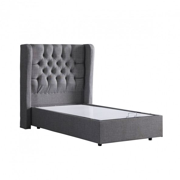Setay Riga Tek Kişilik Baza Başlık Comfort Yatak Seti, Gri - 3