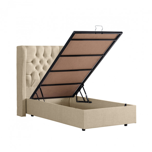 Setay Riga Tek Kişilik Baza Başlık Comfort Yatak Seti, Krem - Resim 2