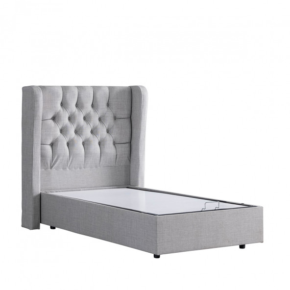 Setay Riga Tek Kişilik Baza Başlık Comfort Yatak Seti, Açık Gri - 3