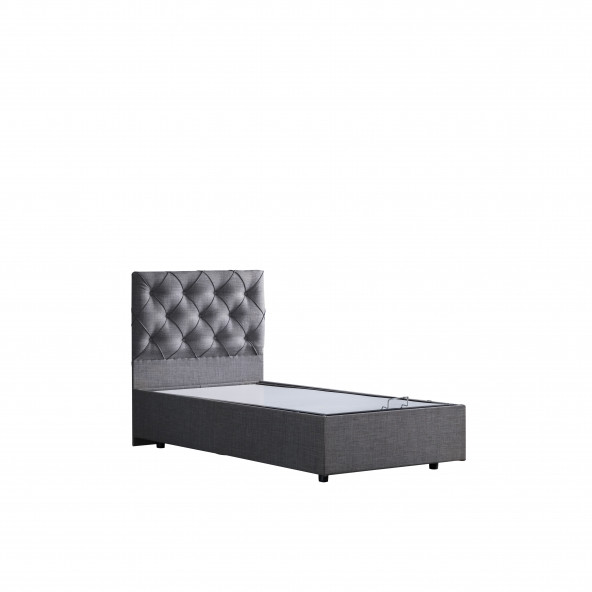 Setay Eylül Tek Kişilik Baza Başlık Comfort Yatak Seti, Gri - 3