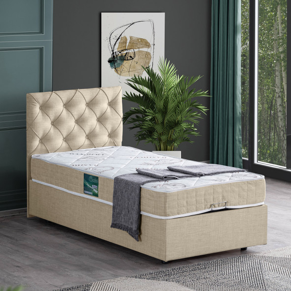 Setay Eylül İkili Set, Tek Kişilik Baza Başlık Seti - Krem - 4