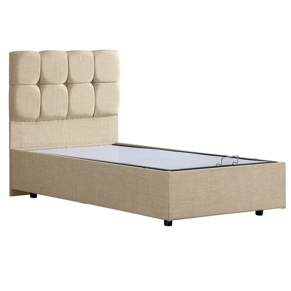 Setay Mobilya Berlin Tek Kişilik Baza Başlık Seti Krem 90x190 cm - 3
