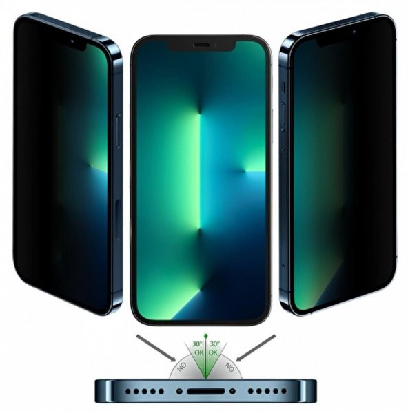Vendas iPhone 12 Uyumlu ( iPhone 12 ) Privacy Hayalet Temperli Cam Ekran Koruyucu - 2