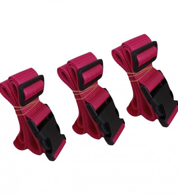 Balp Pembe Renk Valiz Bavul Emniyet Kemeri 3 Adet En 4cm