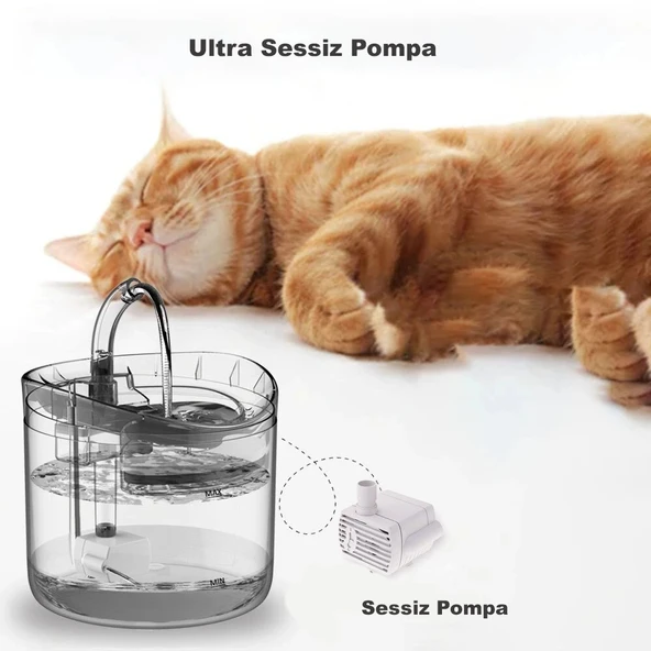 Dailytech Otomatik Pet Kedi Köpek Su Pınarı Çeşmesi Şelalesi Sebil - 8