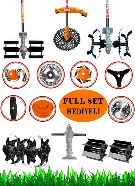 LOMBARD 10 in 1 LT-700 Özel Seri Sırt Tipi Ot Çim Çalı Biçme Tırpanı + Toprak Eşeleme+ Akrobat Çapa Aparatı - 4