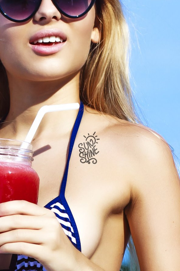 Sun Shine Geçici Dövme,Geçici Tattoo ,Vücut Dövme,Kol Bilek Dövme,Boyun Dövme,Sırt Dövme
