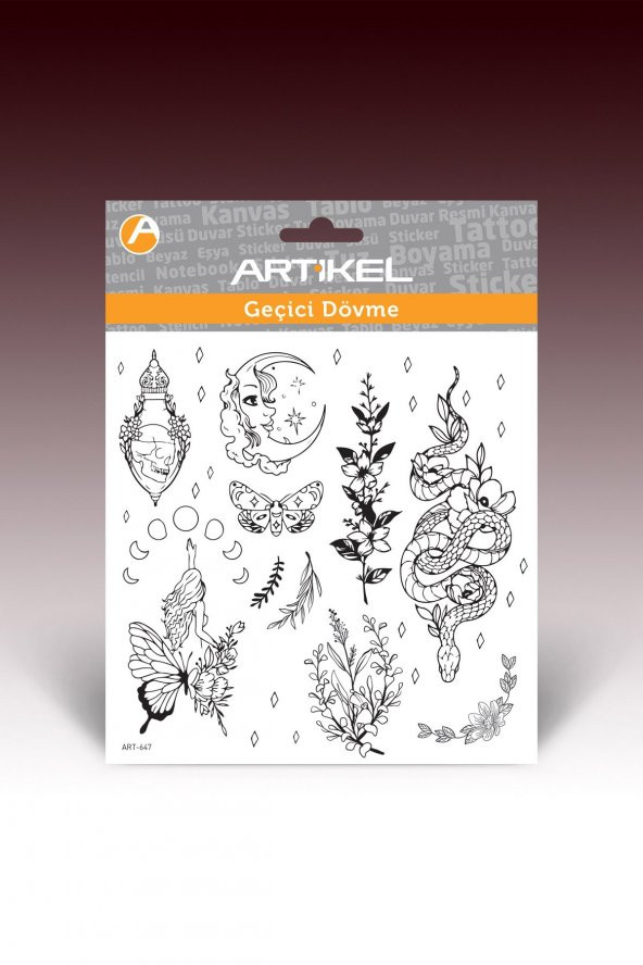 Butterfly -2 Geçici Dövme,Geçici Tattoo ,Vücut Dövme,Kol Bilek Dövme,Boyun Dövme,Sırt Dövme - 3