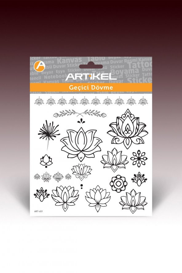 Lotus Geçici Dövme,Geçici Tattoo ,Vücut Dövme,Kol Bilek Dövme,Boyun Dövme,Sırt Dövme - 3