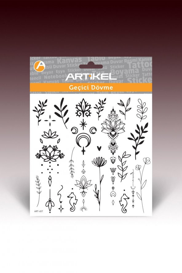 Botanik -2 Geçici Dövme,Geçici Tattoo ,Vücut Dövme,Kol Bilek Dövme,Boyun Dövme,Sırt Dövme - Resim 3