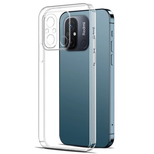 Gpack Xiaomi Redmi 12C Kılıf Silikon Lüx Kamera Korumalı ŞeffafNano Glass
