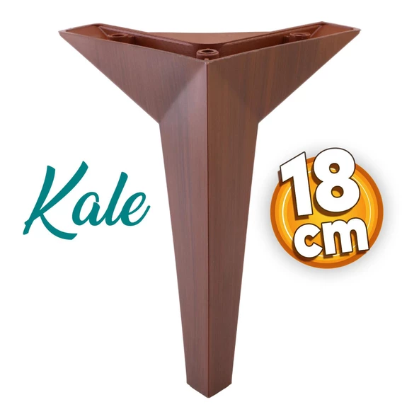 Kale Lüks Mobilya Kanepe Tv Ünitesi Koltuk Ayağı 18 Cm Kahverengi Ahşap Desenli Konsol Ayakları