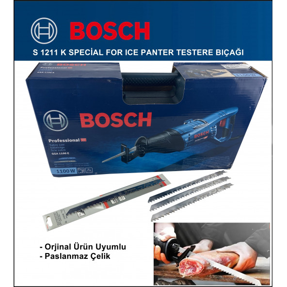 Bosch - Tilki Kuyruğu Bıçağı S 1211 K - Buz ve Kemik Kesme 2 608 652 900 3'Li Paket - 4