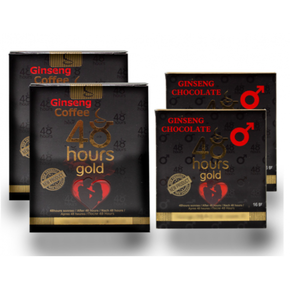 2 Adet 48 Hours Gold Ginseng Çikolata & 2 Adet Ginseng Kahve Set