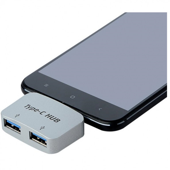 Type C To Usb 3.0 2 Port Hub 3.1 Çevirici Dönüştürücü Çoklayıcı Çoğaltıcı - 3