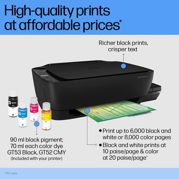 HP INK TANK WİRELESS 415 FOTOKOPİ + TARAYICI + WI-FI MÜREKKEP PÜSKÜRTMELİ TANKLI YAZICI Z4B53A - 3