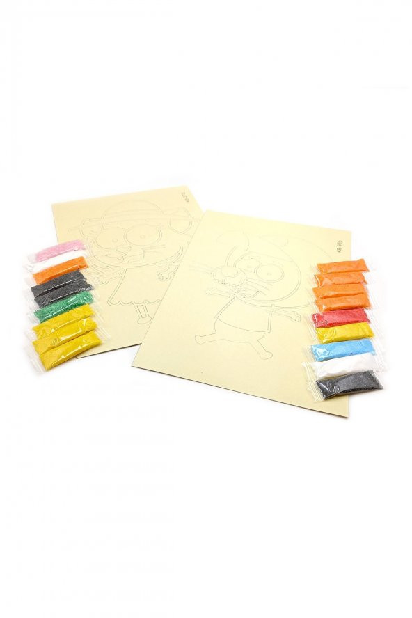 Kral Şakir Kutulu 2li Tuz Boyama , Eğitici Aktivite , Kum Boyama Oyunu KB-391 - Resim 2