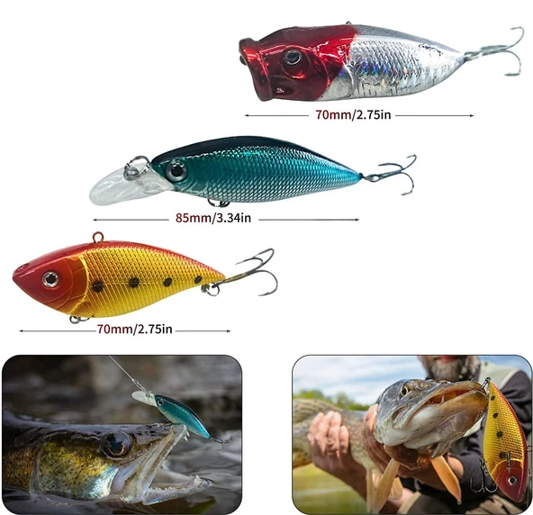 Valkyrie 78 Parça Rapala Jig Sahte Olta Yem ve Aksesuar Seti Tatlı ve Tuzlu Su Uyumlu - 5