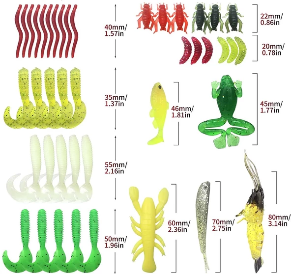 Valkyrie 78 Parça Rapala Jig Sahte Olta Yem ve Aksesuar Seti Tatlı ve Tuzlu Su Uyumlu - 6