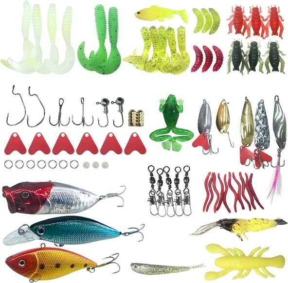 Valkyrie 78 Parça Rapala Jig Sahte Olta Yem ve Aksesuar Seti Tatlı ve Tuzlu Su Uyumlu - 2