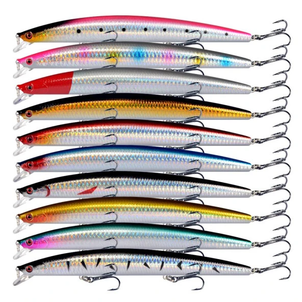 Valkyrie 10 Adet 18cm 24gr Minnow Rapala Sahte Yapay Yem 1. Kalite Ekonomik Paket