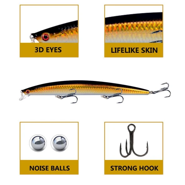 Valkyrie 10 Adet 18cm 24gr Minnow Rapala Sahte Yapay Yem 1. Kalite Ekonomik Paket - 4