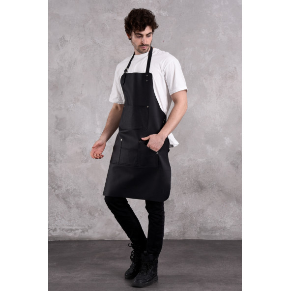 Dana derisi önlük siyah renk erkek - 5