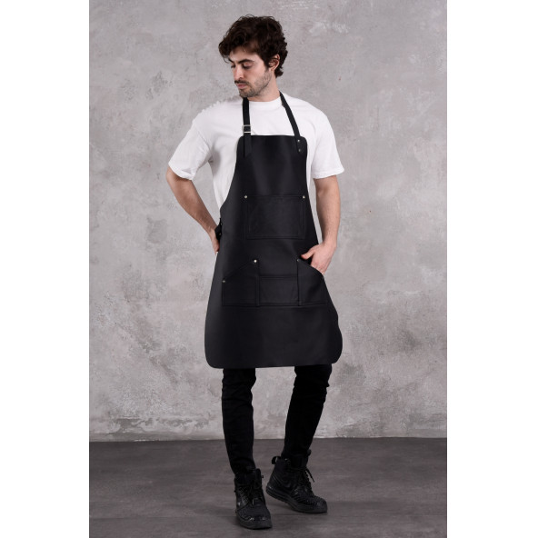 Dana derisi önlük siyah renk erkek - 6