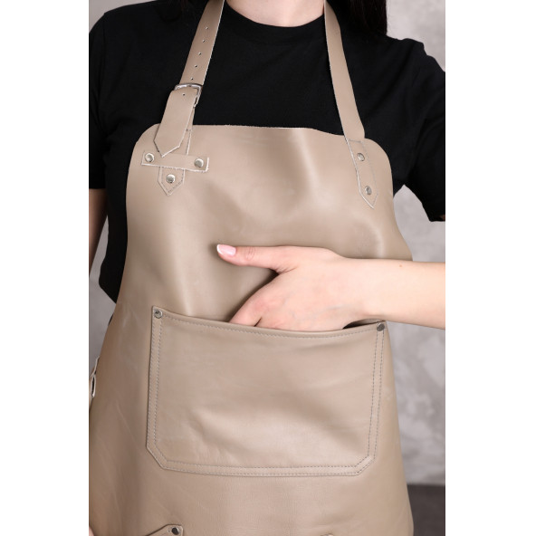 Dana derisi önlük gri renk bayan - 2