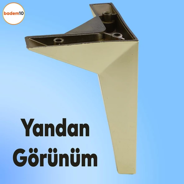Kale Lüks Mobilya Kanepe Sehpa Tv Ünitesi Koltuk Ayağı 15 Cm Altın Gold Baza Ayakları - 7