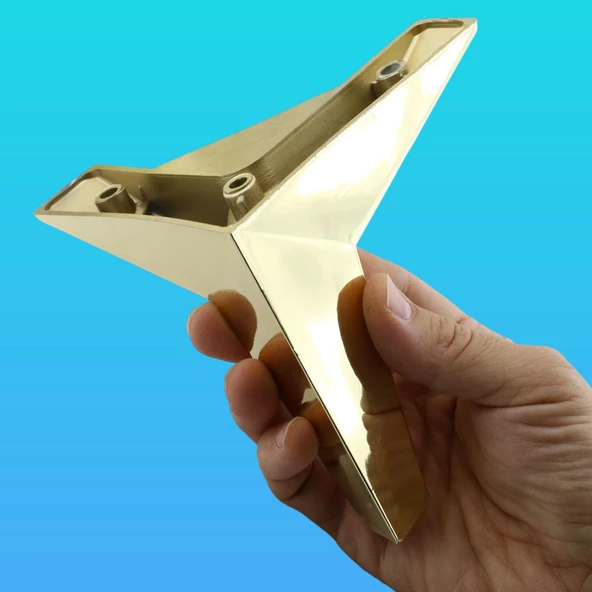 Kale Lüks Mobilya Kanepe Sehpa Tv Ünitesi Koltuk Ayağı 12 Cm Altın Gold Baza Ayakları - 6