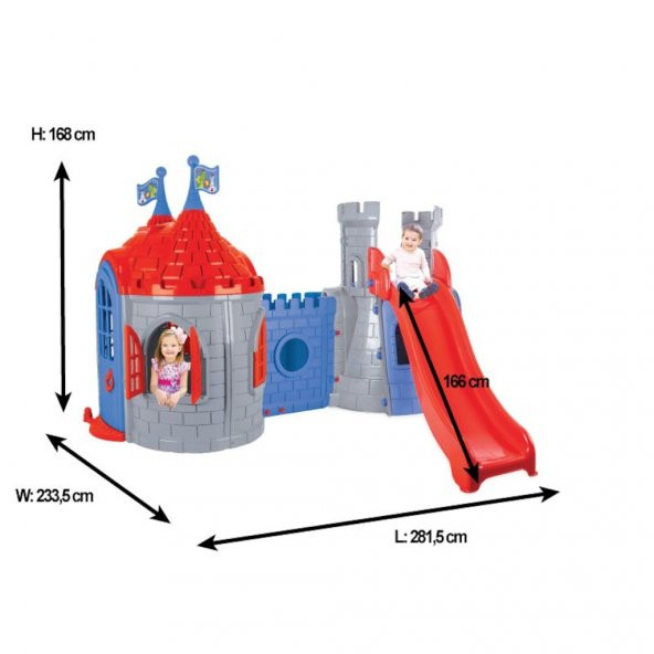 Pilsan Şatolu Kale Kaydırak Seti - Kaydıraklı Oyun Evi 07965 - 4