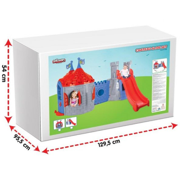 Pilsan Şatolu Kale Kaydırak Seti - Kaydıraklı Oyun Evi 07965 - 7