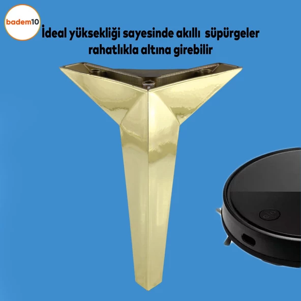Kale Lüks Mobilya Kanepe Tv Ünitesi Koltuk Ayağı 18 Cm Altın Gold Konsol Ayakları - 2