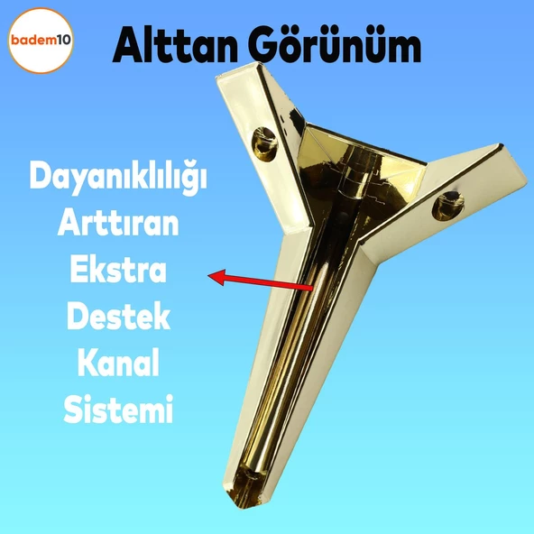 Kale Lüks Mobilya Kanepe Tv Ünitesi Koltuk Ayağı 18 Cm Altın Gold Konsol Ayakları - 5