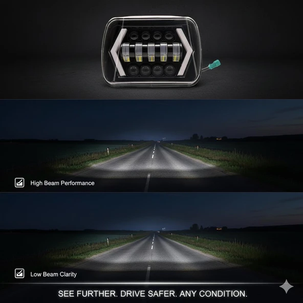 Offroad sis lambası beyaz, amber sinyal 60w 12-60v tek adet Premium tasarım - Resim 3