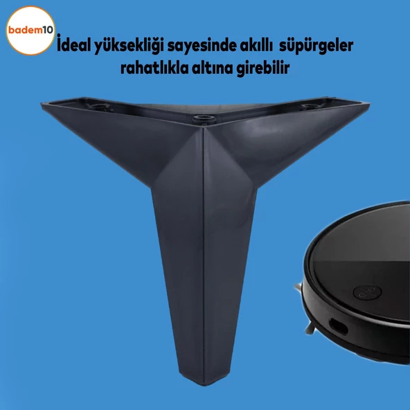 Kale Lüks Mobilya Kanepe Koltuk Tv Ünitesi Ayağı 12 Cm Siyah Ayakları - 2