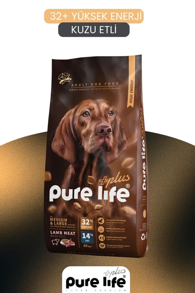 Pure Life Plus Kuzu Etli Yüksek Enerjili Yetişkin Köpek Maması 15 Kg