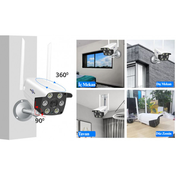 2 MP Çift Antenli Wifi Dış Mekan Güvenlik Kamerası KD-1702 - 9