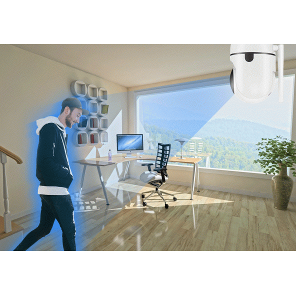 2MP Kablosuz Güvenlik Kamerası 1080P Hareket Sensörlü 360 derece KD-1614 - 4