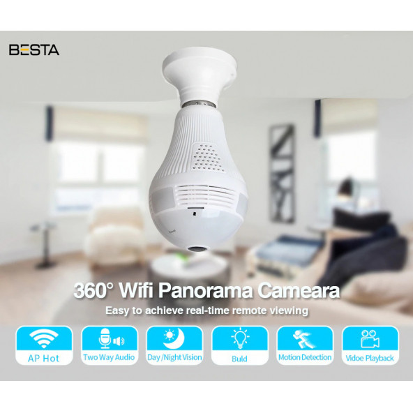 2 MP 1080P Kablosuz Ampul Kamera Xmeye KD-3608 - 4