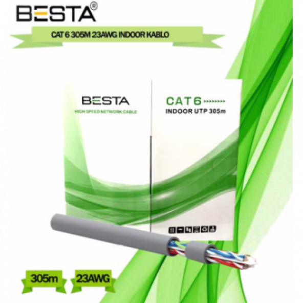 BESTA Cat6 305 Metre Cat 6 Kablo 23 AWG  İp Kamera Kablosu