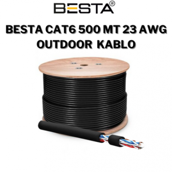 BESTA CAT6 500MT 23AWG OUTDOOR SİYAH IP KAMERA KABLOSU - 2