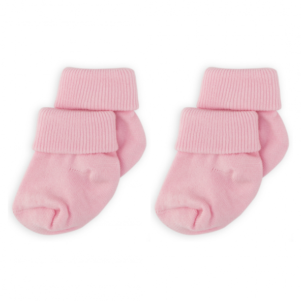 Novibaby 2li Bambu Bebek Çorap I Baby Pink I 0-6 ay I Pembe Yenidoğan Bebek Çorabı