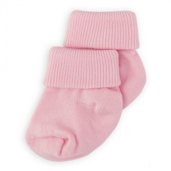 Novibaby 2li Bambu Bebek Çorap I Baby Pink I 0-6 ay I Pembe Yenidoğan Bebek Çorabı - 2