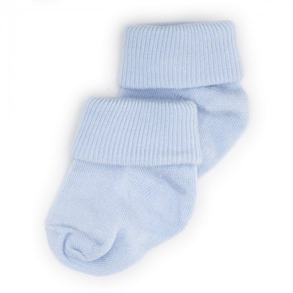 Novibaby 2li Bambu Bebek Çorap I Dusty Blue I 0-6 ay I Mavi Yenidoğan Bebek Çorabı - 2